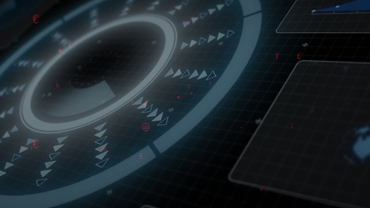 animación del escaneo del alcance y el procesamiento de datos sobre fondo negro