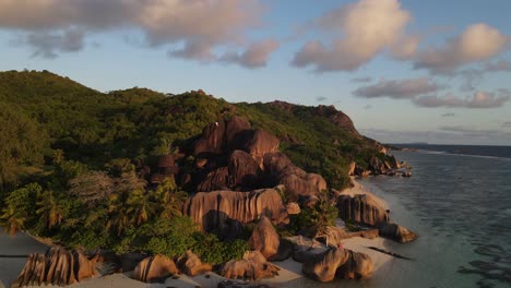 seychelles la digue sunset beach rocks aerial drone6.mp4