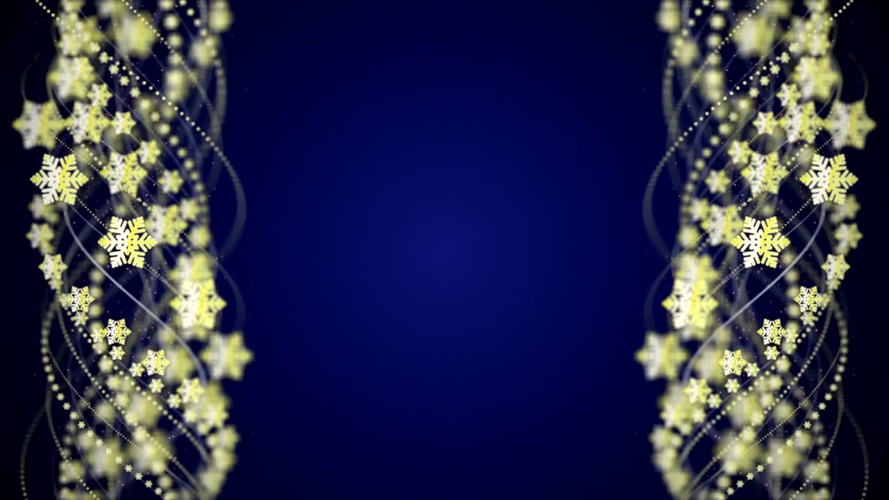 스노우플레이크, 스노우 앤 파이버 애니메이션, 크리스마스 콘셉트 배경, 렌더링, 루프