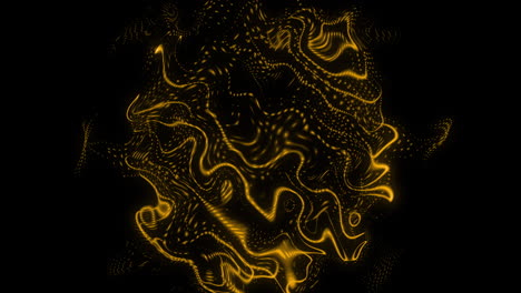 animation of yellow shape waving on black background