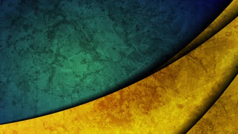 dark green grunge wall motion background with golden glossy waves