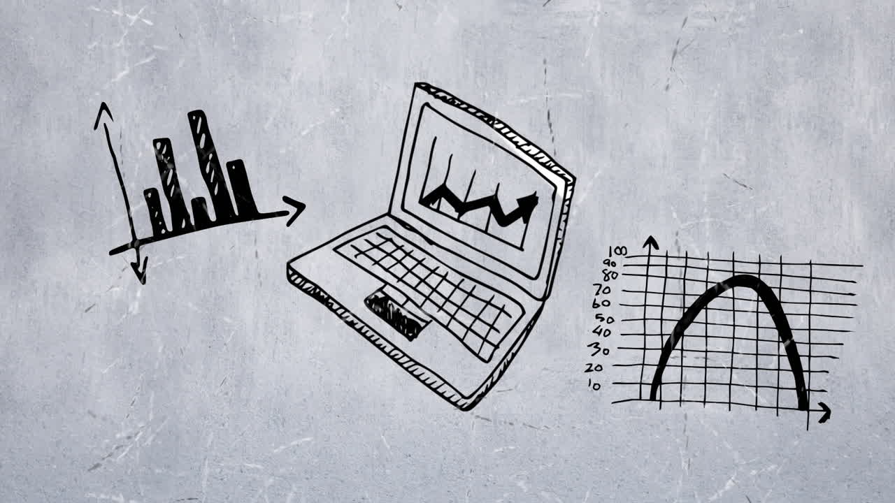 compuesto digital de una computadora portátil que muestra la tendencia creciente del gráfico