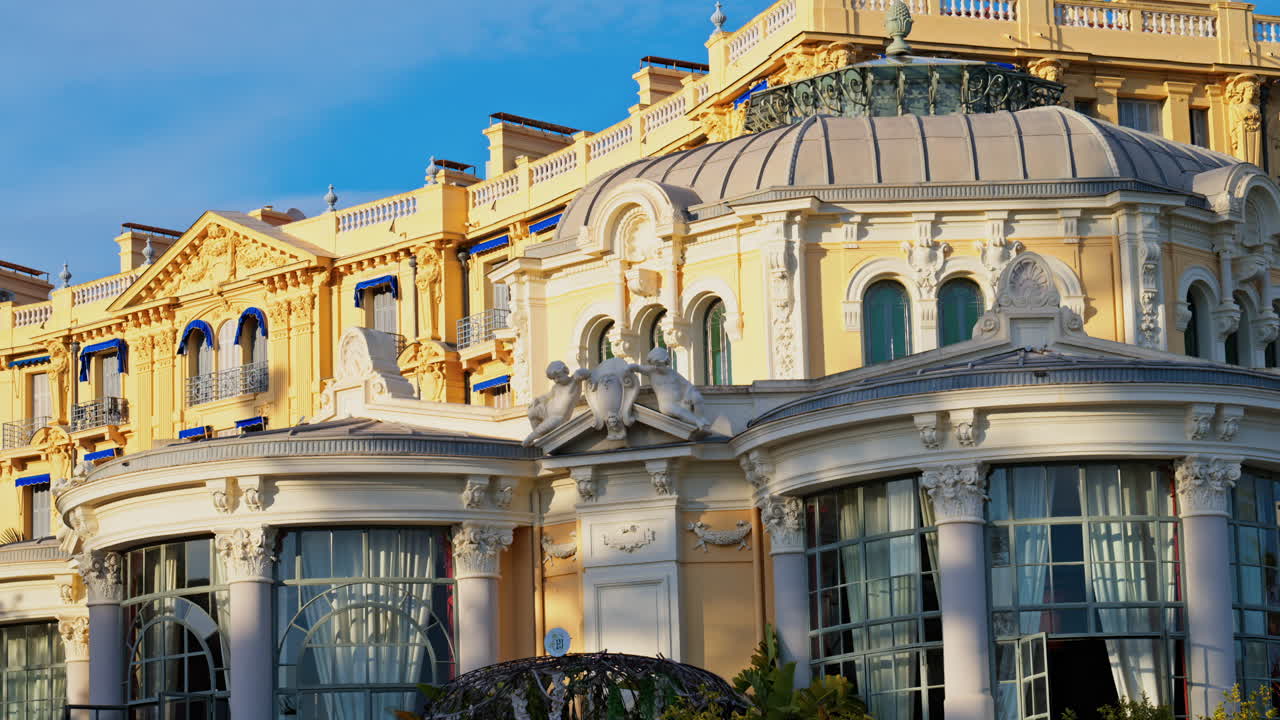 Beaulieu-sur-Mer, France - March 23, 2025: View of the facade of The Rotunda Rooms event venue in daylight