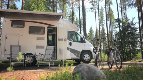 family vacation travel rv, holiday trip in motorhome, caravan car vacation.