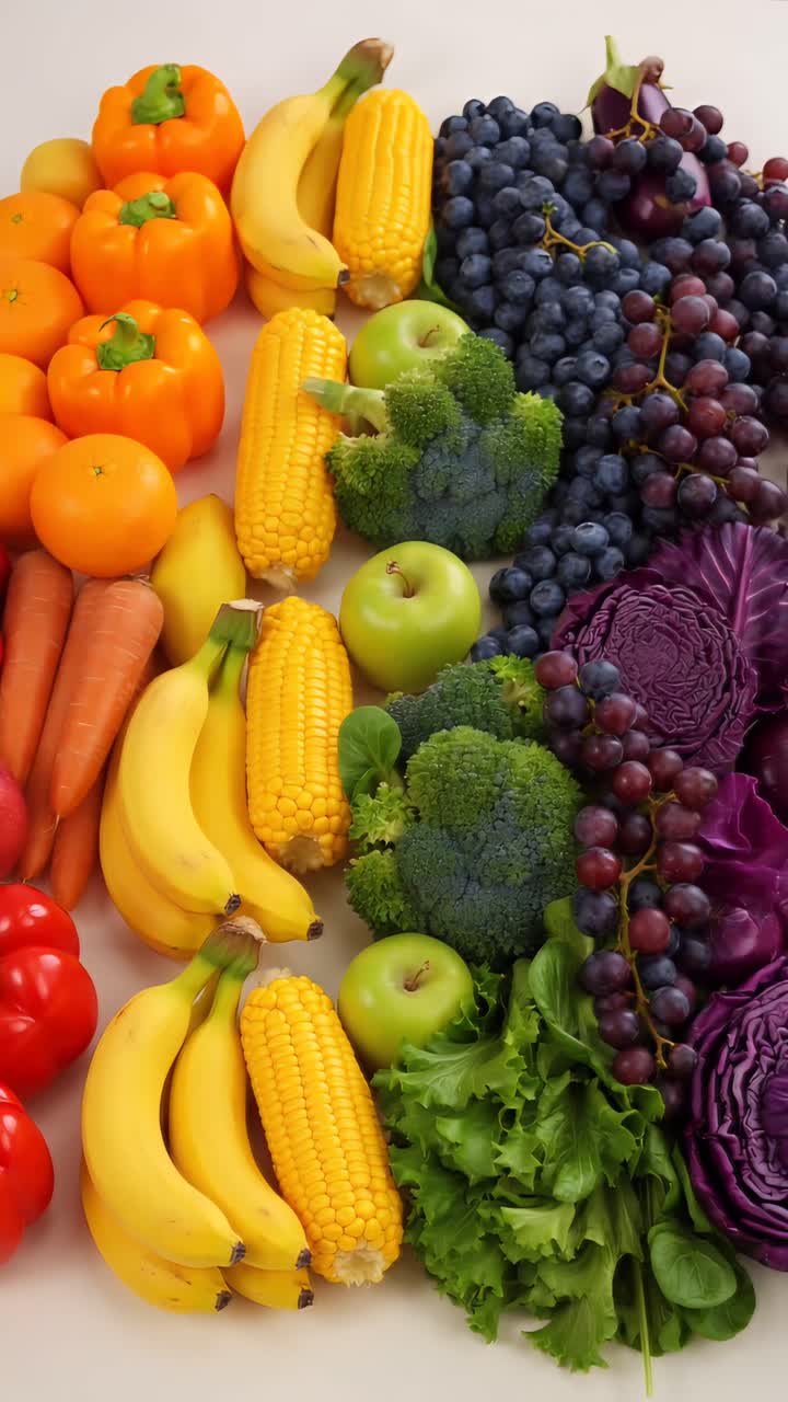 Frutta e verdura fresca biologica 4K.