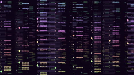 random numbers pattern in rows on dark space