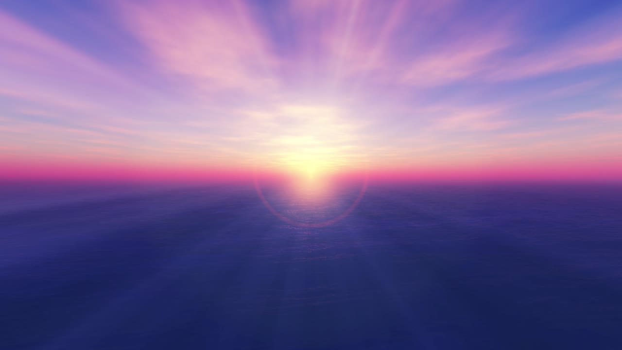 puesta de sol sobre el océano 4k