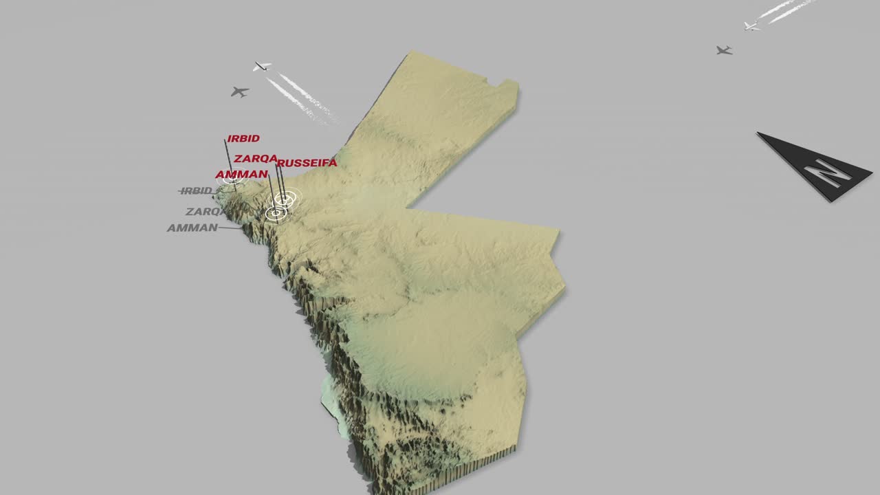 3d 지형 지도 요르단