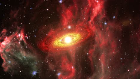 Galaxie-Mit-Einer-Nebelwolke-Im-Vordergrund-Um-Sie-Herum