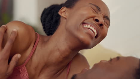 Happy,-love-and-laughing-of-couple-in-a-bed