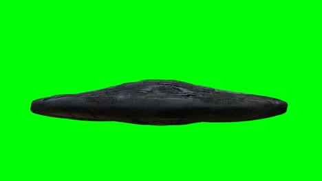 futuristic alien sci fi ship isolate on green screen. realistic 4k animation.