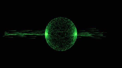 Abstrakte-Grüne-Kugel-Aus-Elektrischen-Lichtenergieteilchen