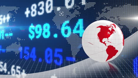 Animación-De-Datos-Financieros-Globales-Y-Tendencias-Del-Mercado-De-Valores-Sobre-Fondo-De-Mapa-Mundial