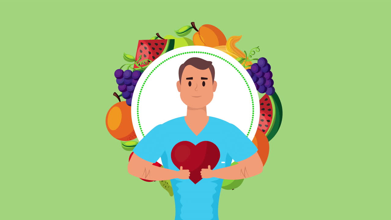 건강한 생활 방식과 심장 심장 운동을 하는 젊은 남자