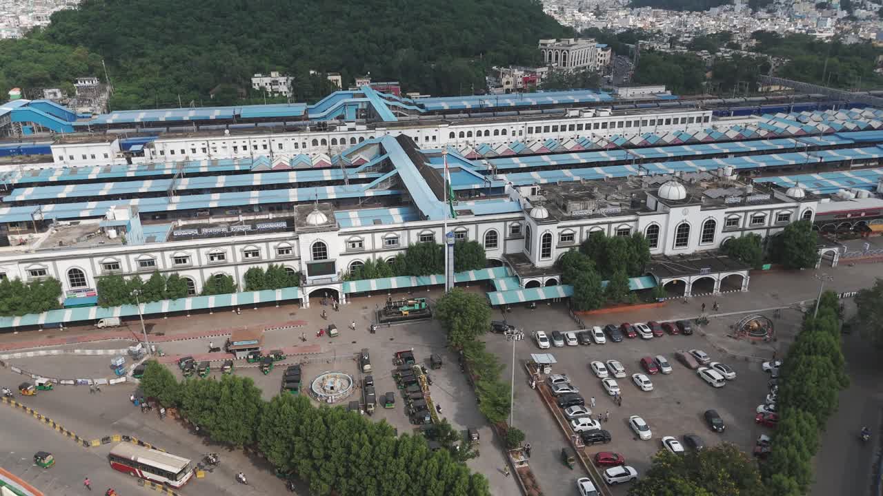 una impresionante vista aérea de la estación de tren de vijayawada