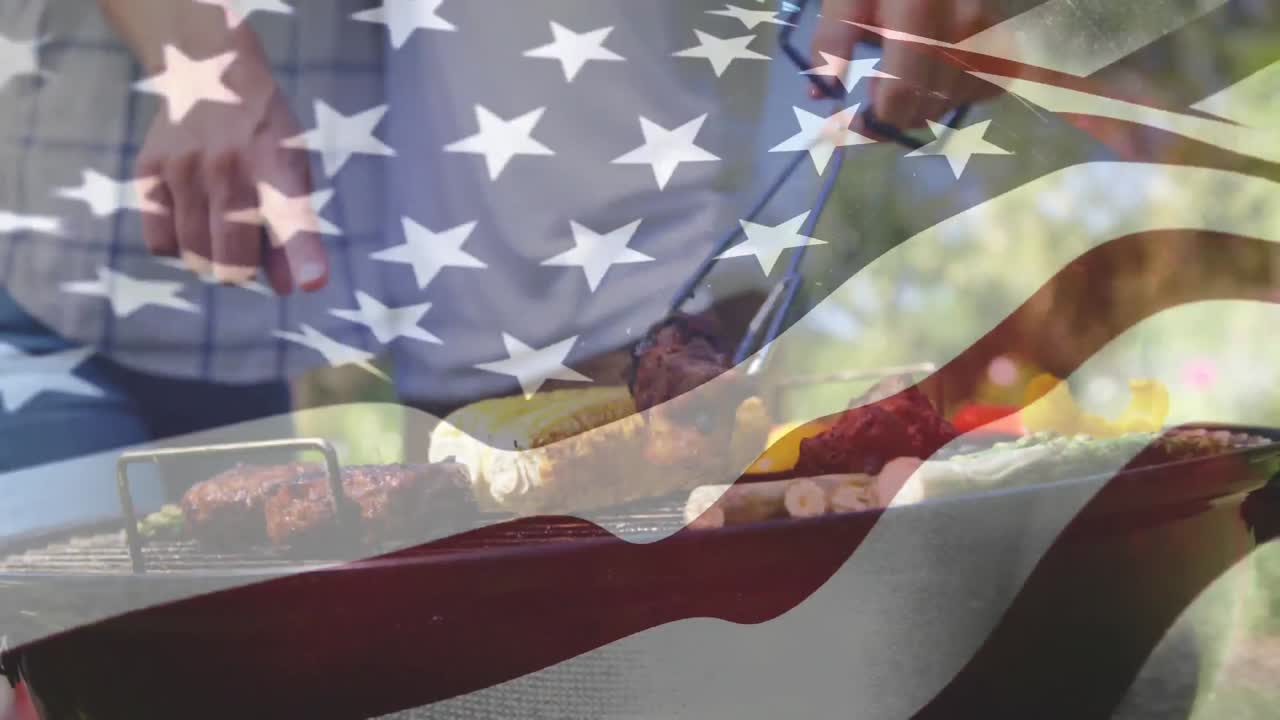 una pareja estadounidense a la parrilla.