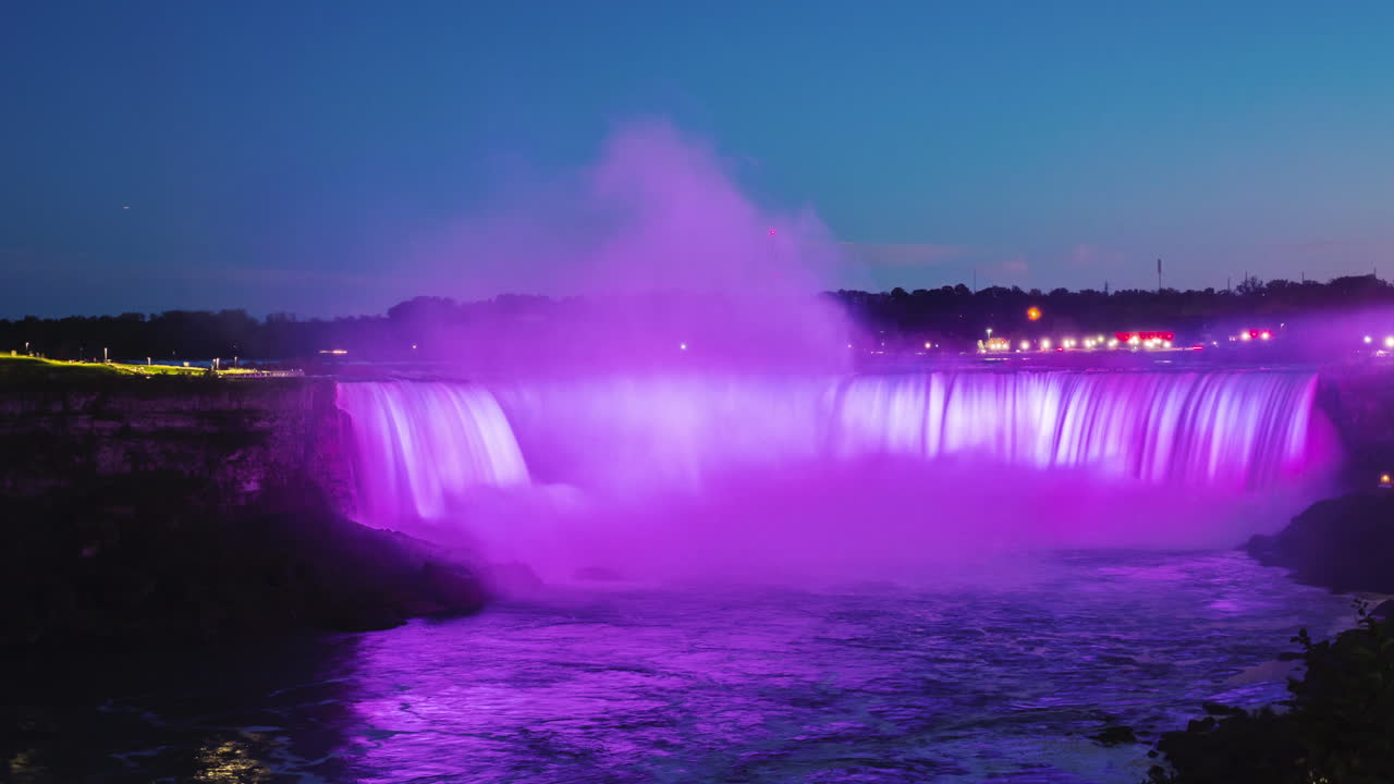 나이아가라 폭포 조명 timelapse