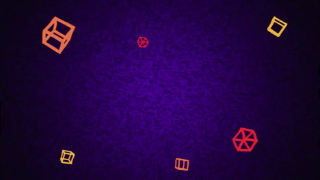 animación de formas abstractas que se mueven sobre un fondo púrpura