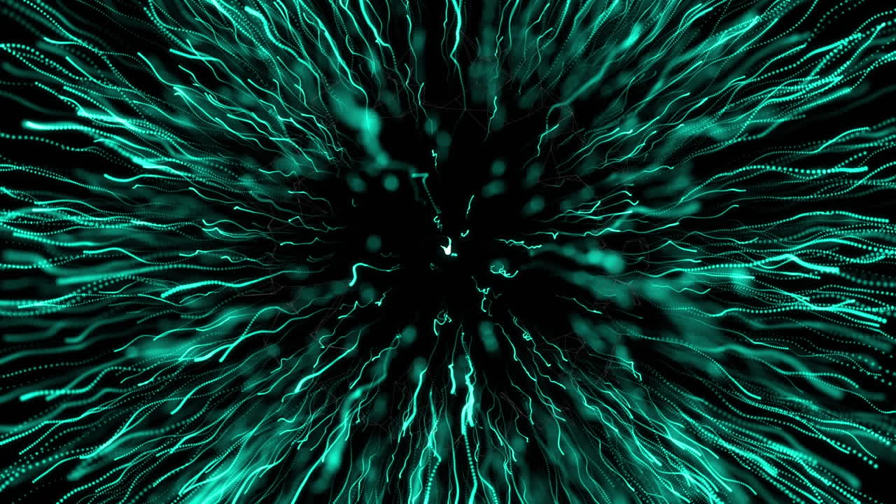 Animation of blue firework exploding on black background