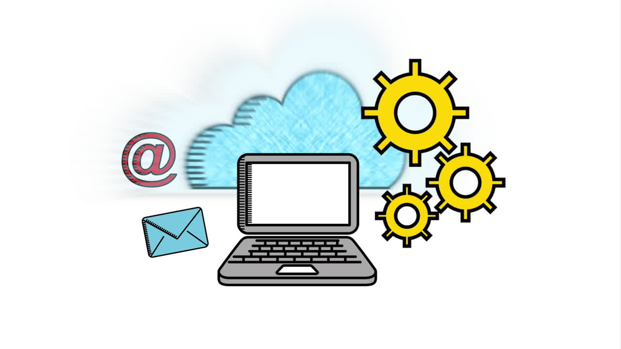 diseño de nubes, computadoras y aplicaciones