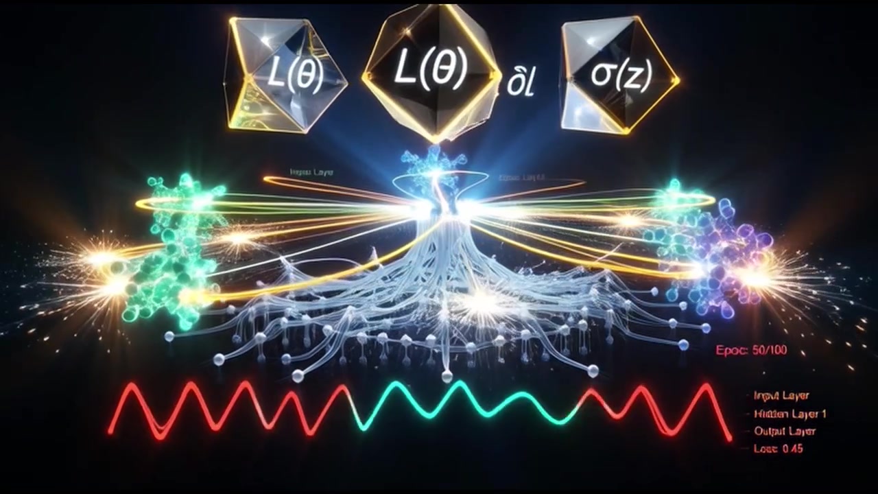 Visualizzazione Astratta del Processo di Apprendimento di una Rete Neurale Artificiale.