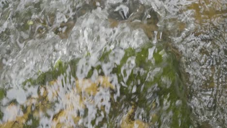 un arroyo que fluye rápidamente con rocas y musgo