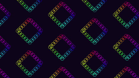 neon futuristic rings and squares pattern on dark space