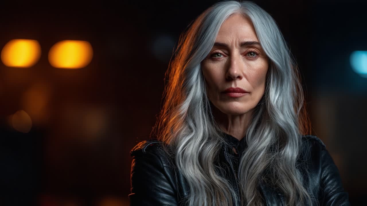 A Thoughtful Reflection: A Portrait of a Silver-Haired Woman in Contemplation, Capturing Depth, Emotion, and Character Through a Beautiful Lens