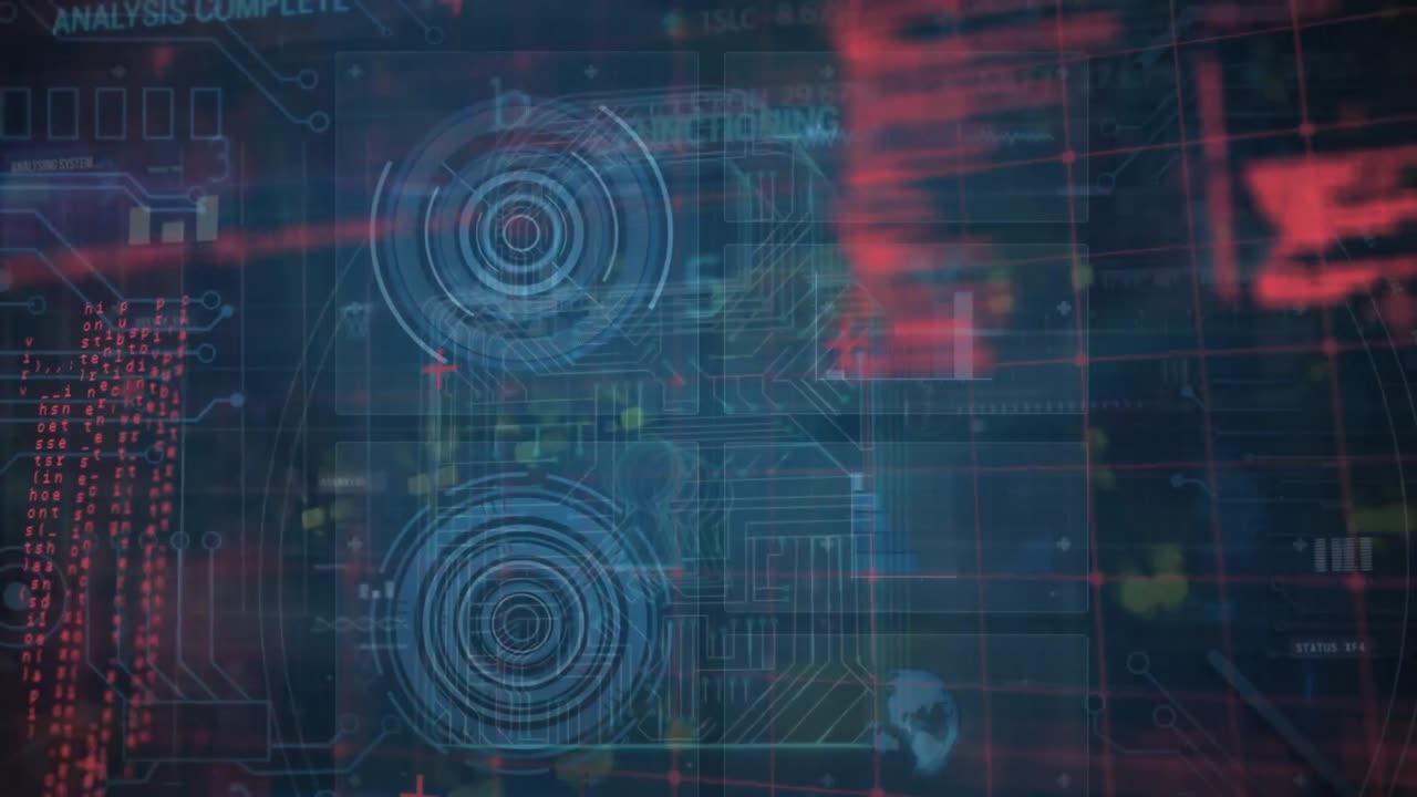 animación del procesamiento de datos en la sala de servidores