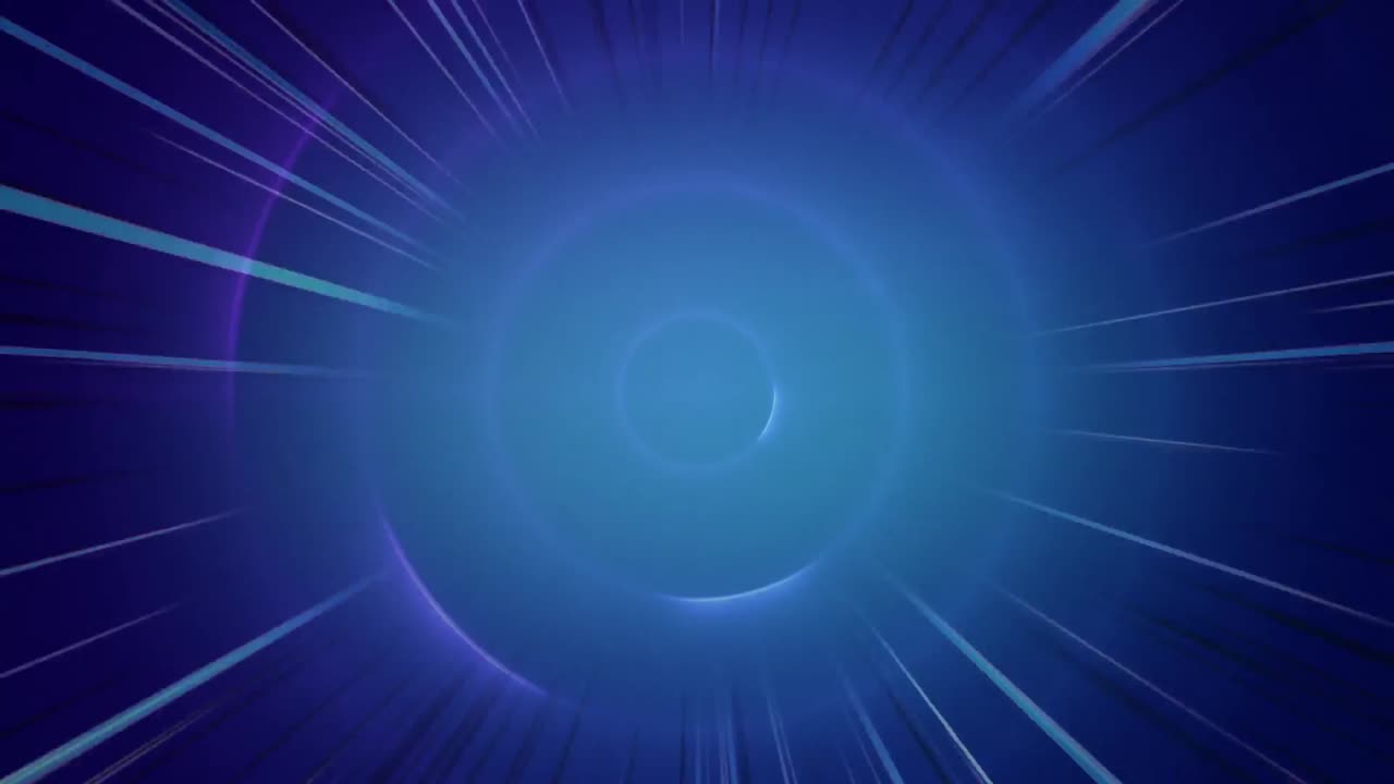 animación de rayos parpadeantes sobre círculos azules pulsantes