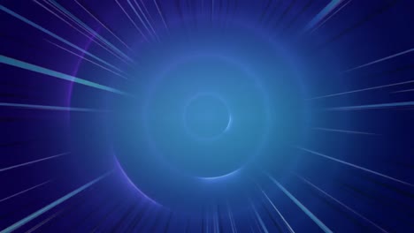 animation of flickering rays over pulsating blue circles