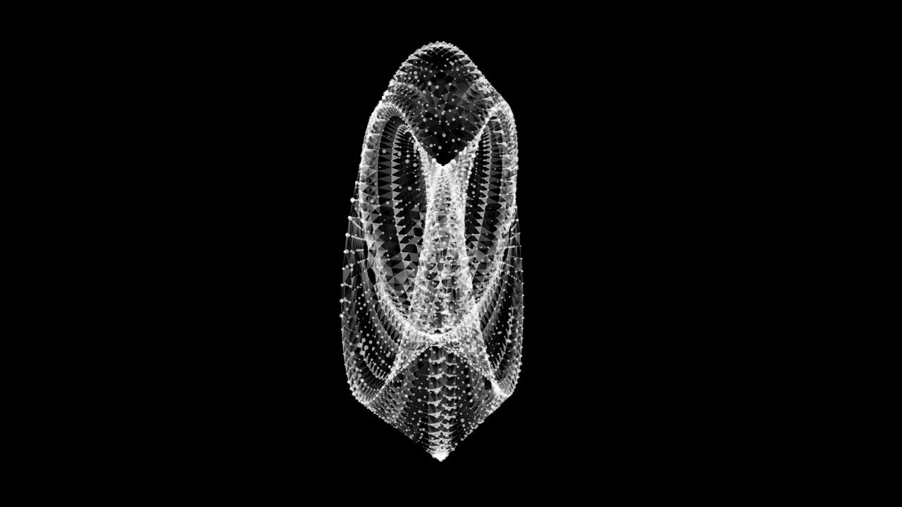 모비우스 스트립 링 (mobius strip ring) - 위로 뒤집힌 표면을 가진 공간적 그림, 이중 원형 윤을 가진 광학 착각, 와이어 프레임, 낮은 폴리 메쉬