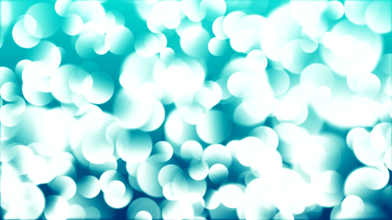 partículas de bokeh blancas brillantes sobre un fondo turquesa