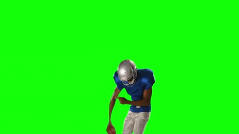 american football player on green screen