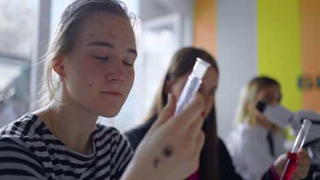 teenagers in a science lab