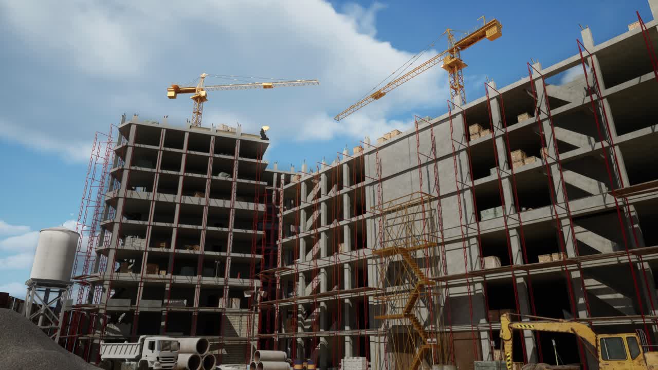 sitio de construcción de un edificio de varios pisos