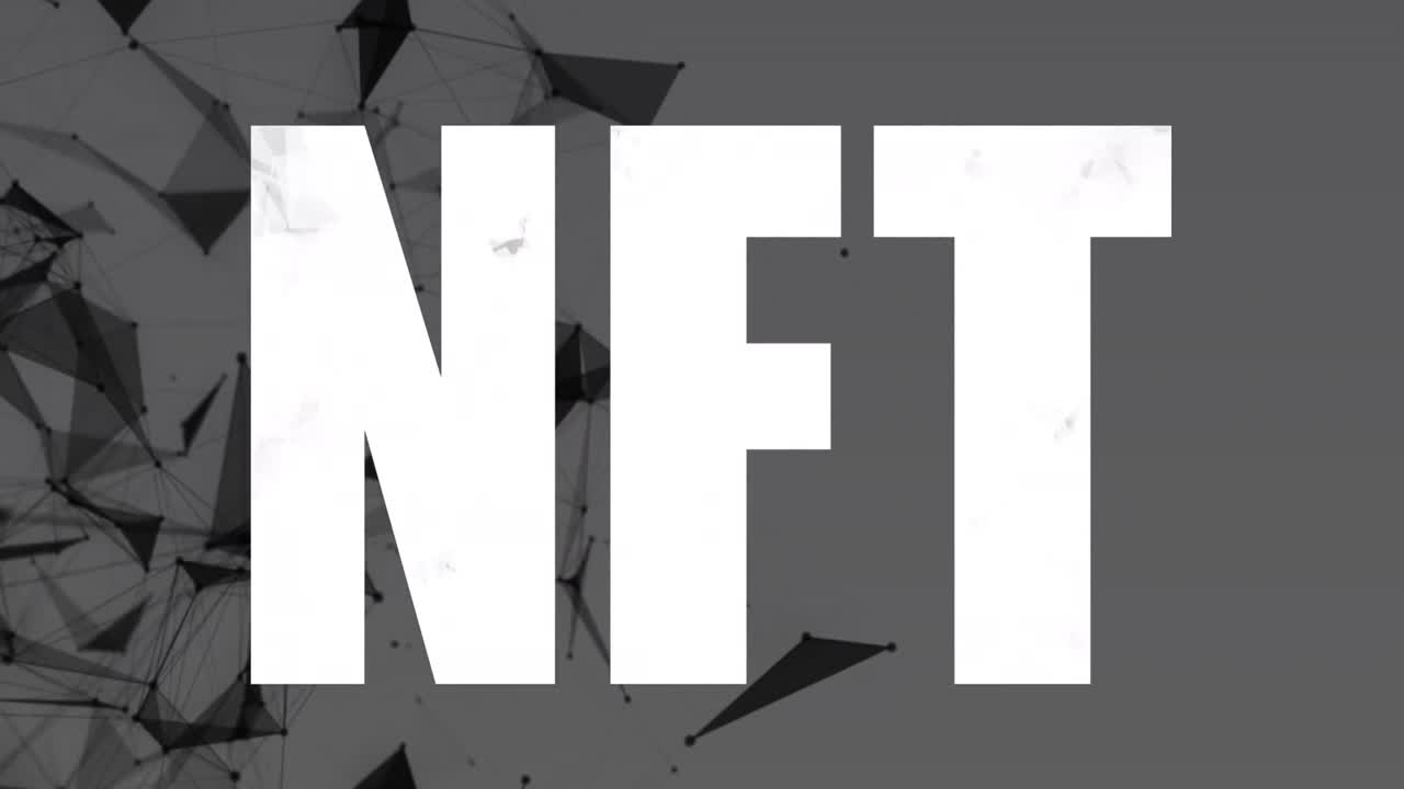 Animation of nft over connections and grey background