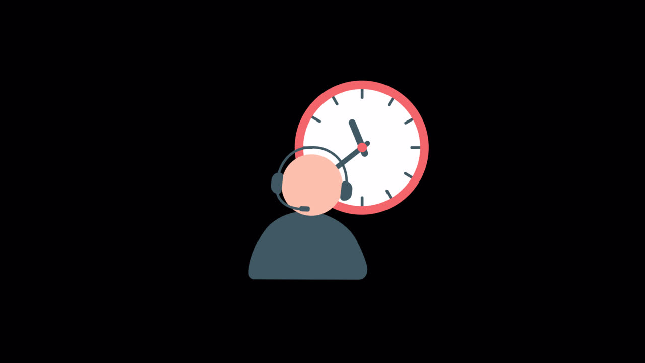 Icona animata di Agente dell'assistenza clienti e Orologio