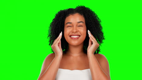 Face,-green-screen-and-woman-with-beauty