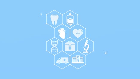 healthcare medical animation with icons pattern