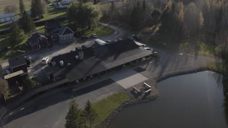 drone aerial clip of a beautiful acreage wedding reception venue in ottawa region