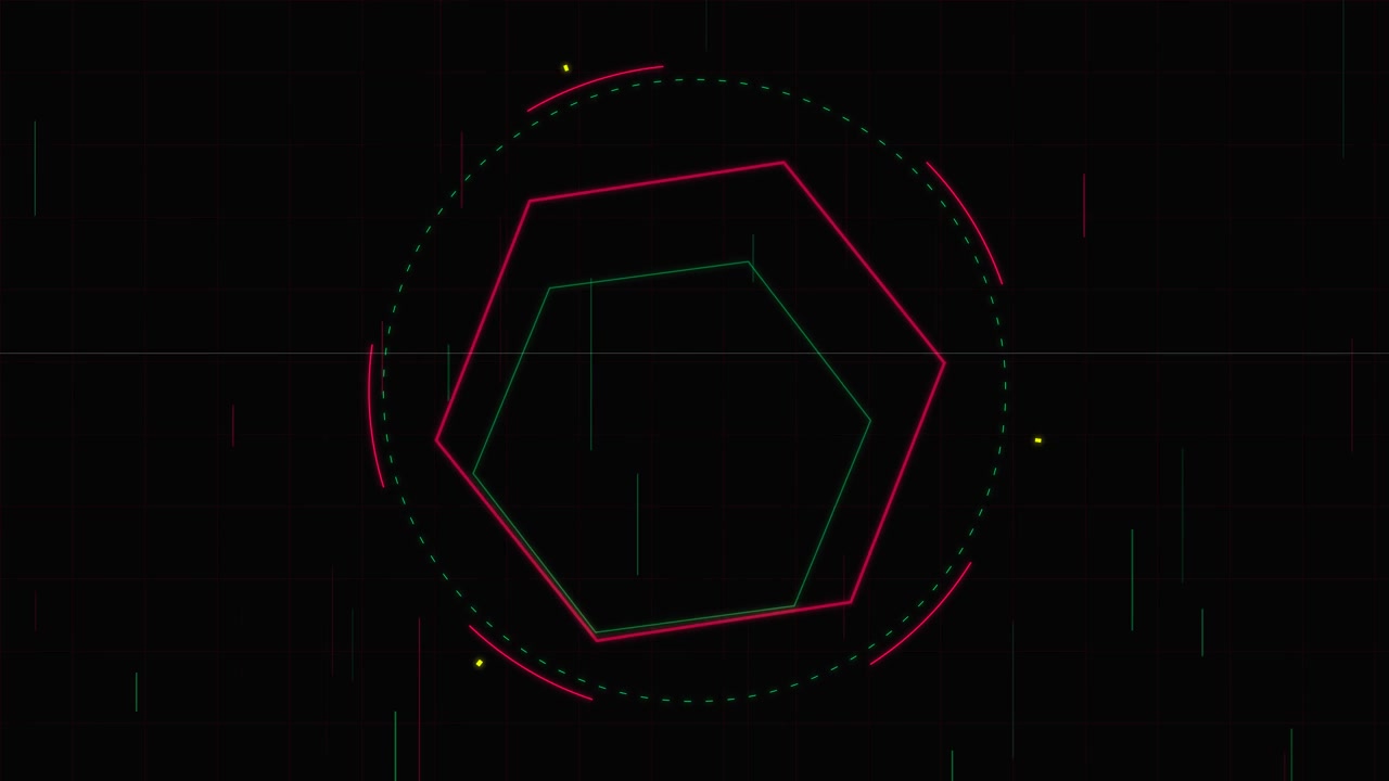 Abstract Digital Motion Graphics with Rotating Geometric Shapes