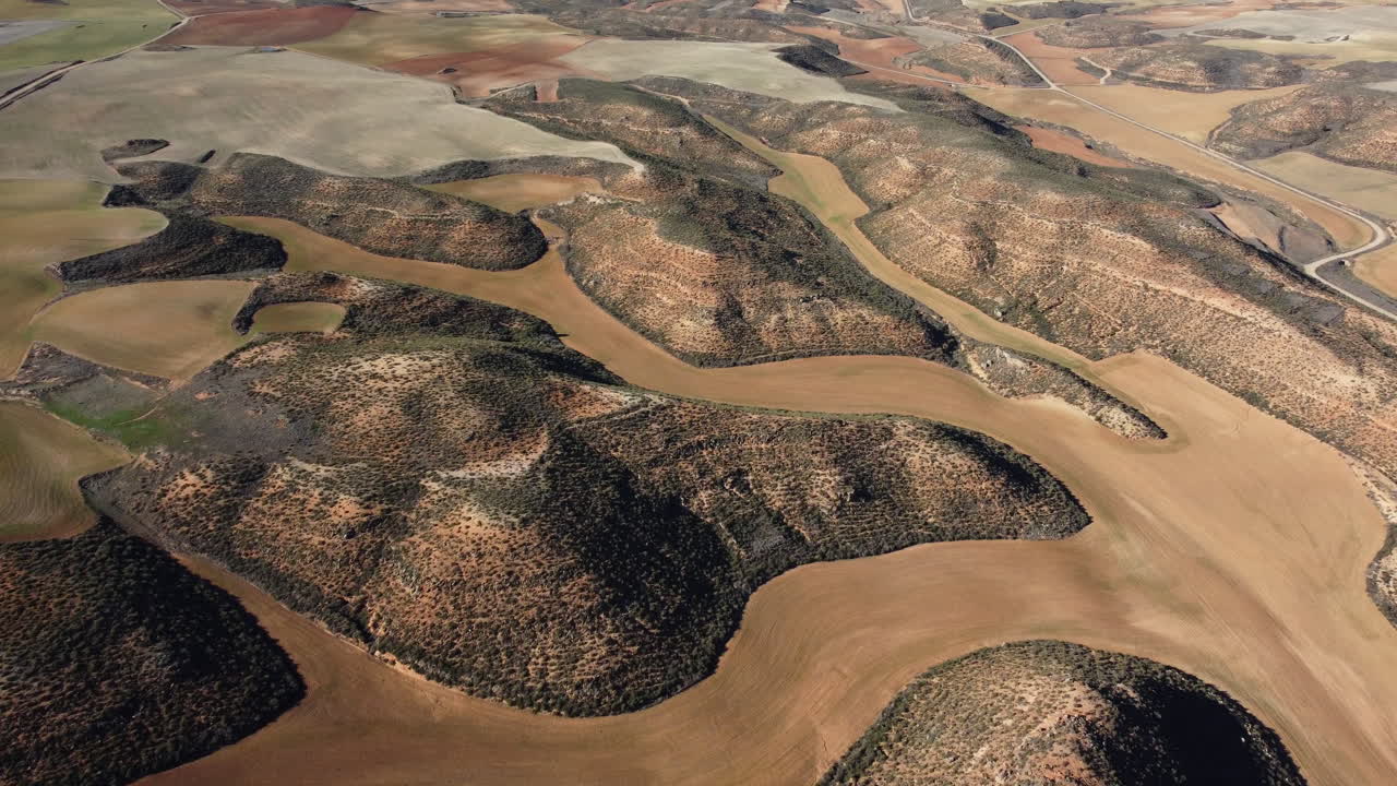 Aerial View of Agricultural Terraces and Fields
