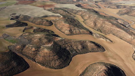 aerial view of agricultural terraces and fields