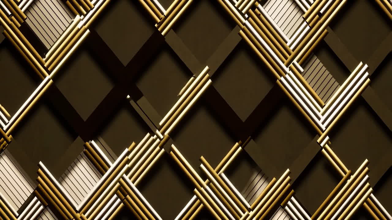 Abstract Gold and White Geometric Pattern