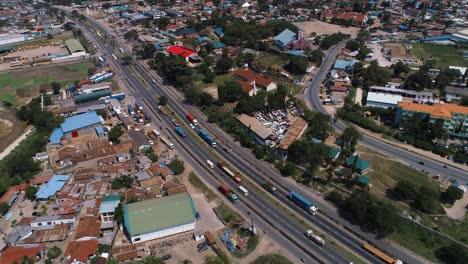 aerial view of rural residential area in dar es salaam city