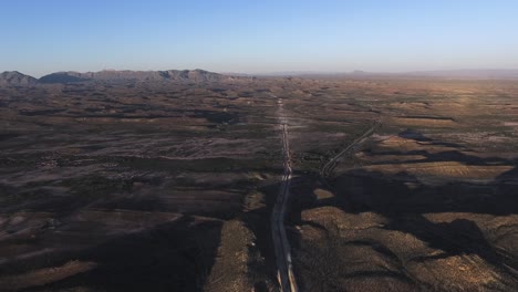 Aerial-wide-shot-of-the-Chihuahua-desert-near-the-Penguin-National-Park