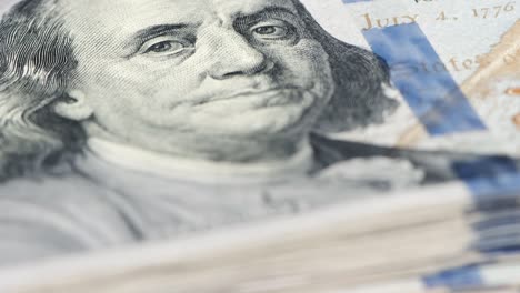 cierre de la moneda billetes de dólar de estados unidos. ingresos y concepto de negocio.
