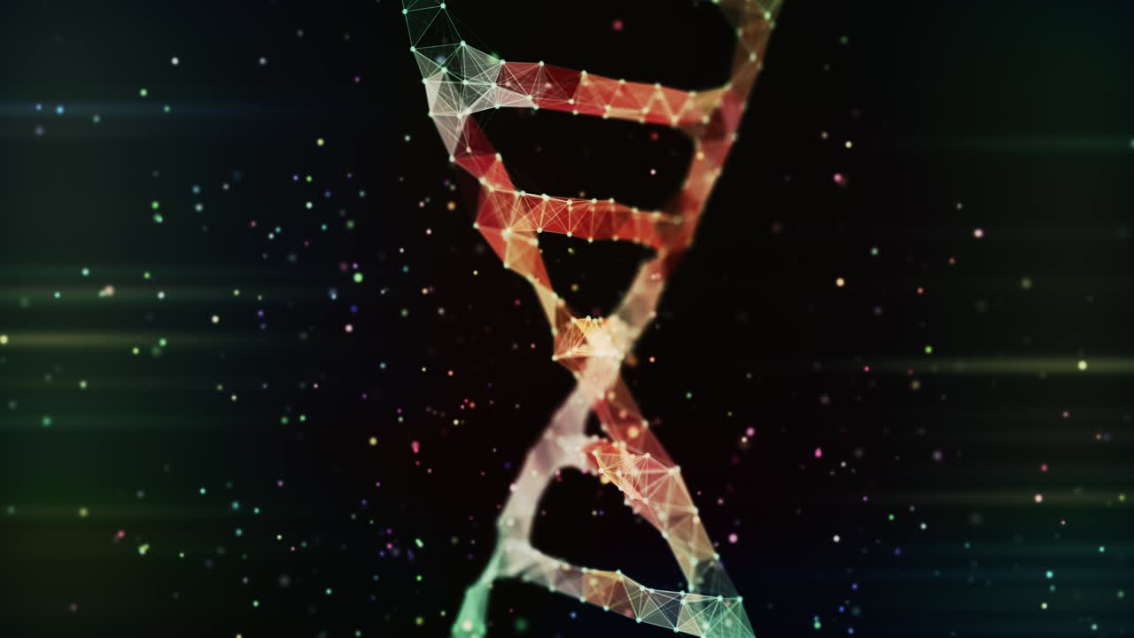 animación de fondo de la forma abstracta de la molécula de adn