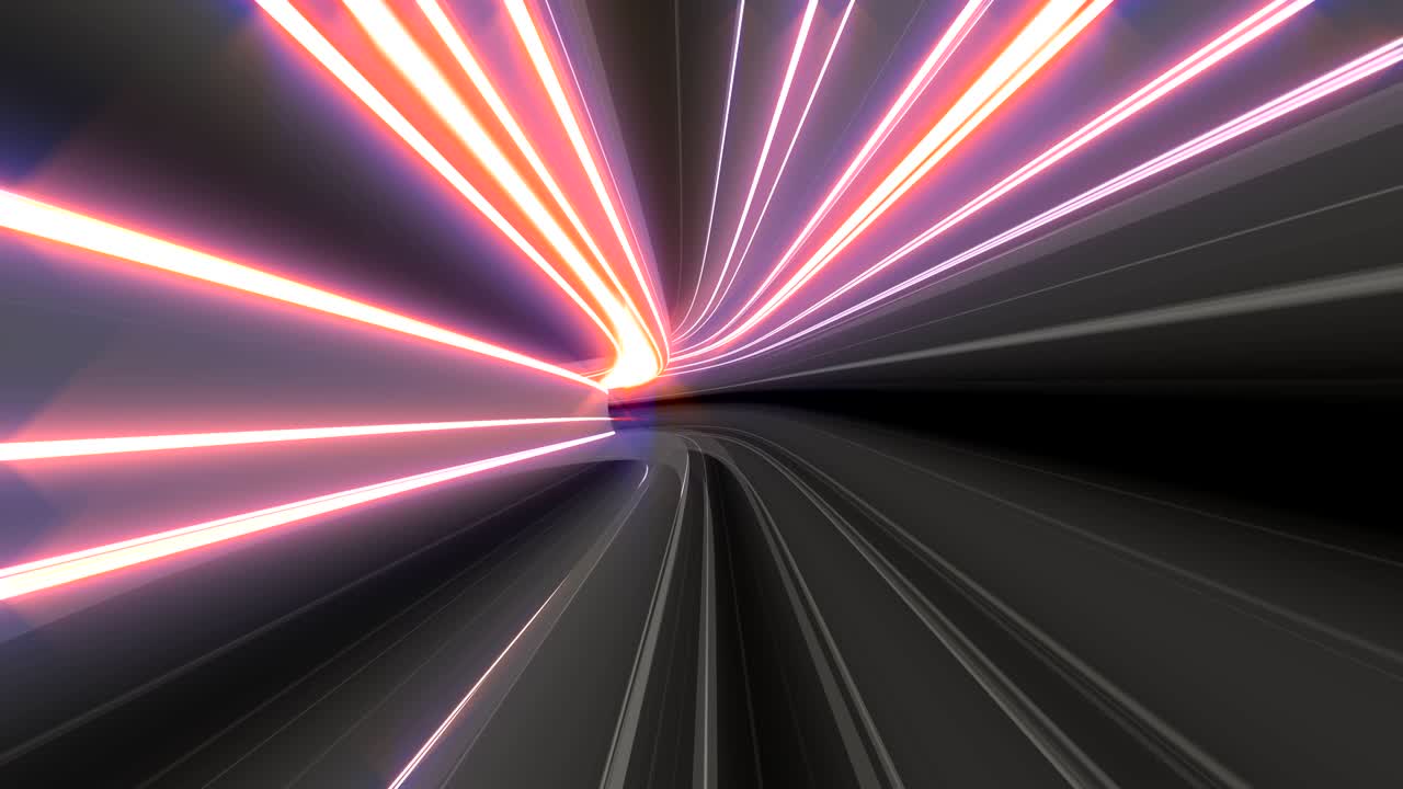 Looping 4K VJ video animation of warp speed travel through wormhole